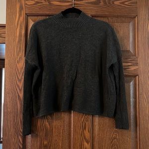 Cropped mock turtleneck knit sweater charcoal grey ASOS sz small/ US 4